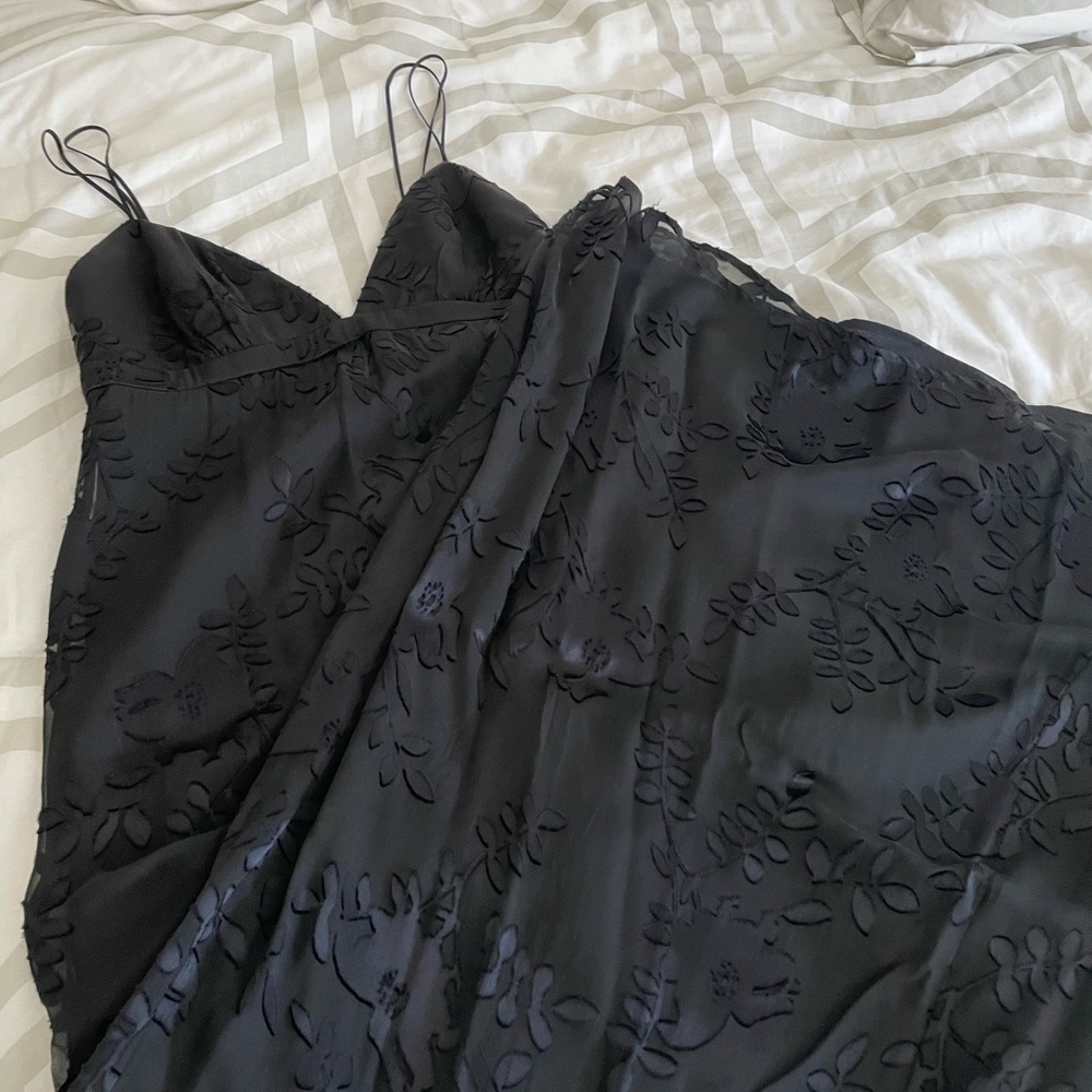 Floor length black formal dress